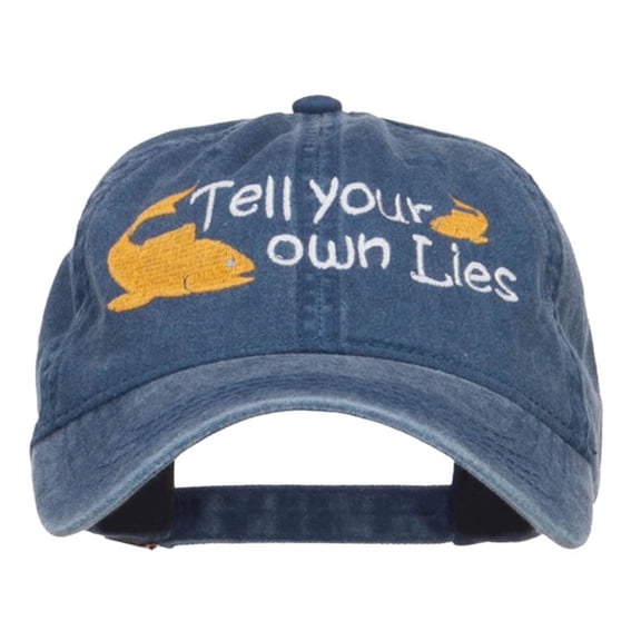Tell Your Own Lies Embroidered Washed Cap - Navy OSFM