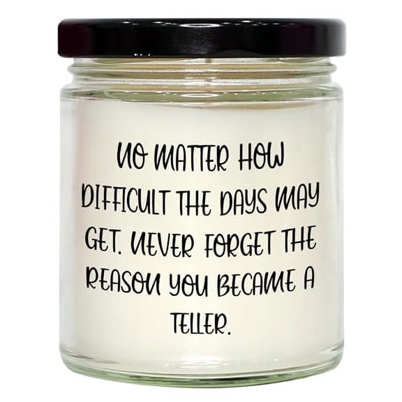 Teller Gifts from Friends and Family - 9oz Vanilla Soy Candle with Inspirational Quote for Birthday