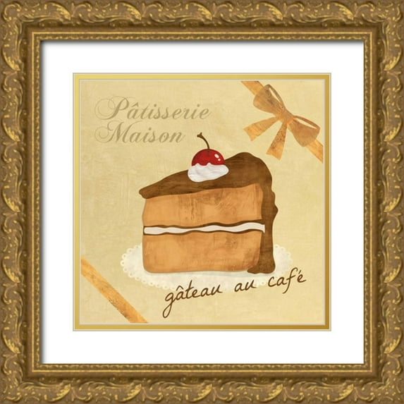 Teller, Skip 15x15 Gold Ornate Wood Framed with Double Matting Museum Art Print Titled - Gâteau au cafe