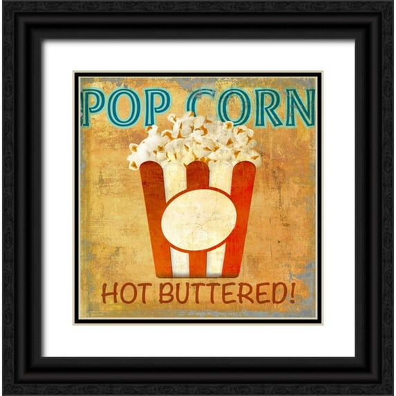Teller, Skip 20x20 Black Ornate Wood Framed with Double Matting Museum Art Print Titled - Pop Corn