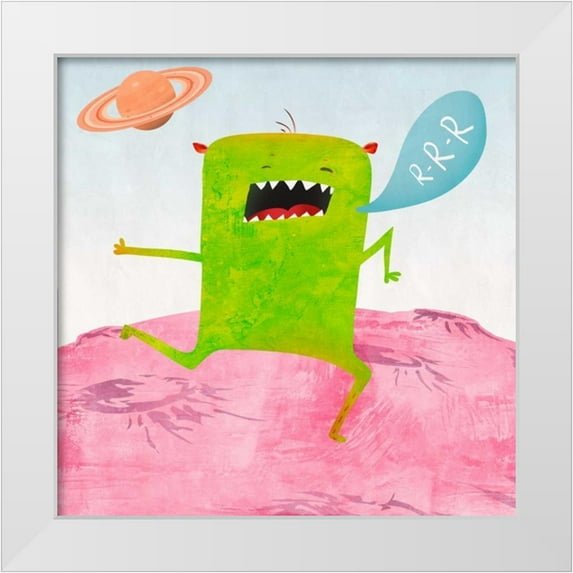 Teller, Skip 20x20 White Modern Wood Framed Museum Art Print Titled - Alien Friend #1