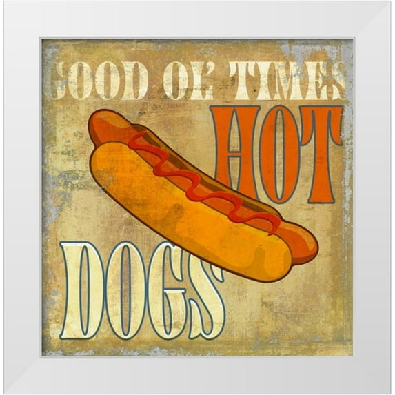 Teller, Skip 20x20 White Modern Wood Framed Museum Art Print Titled - Hot Dog