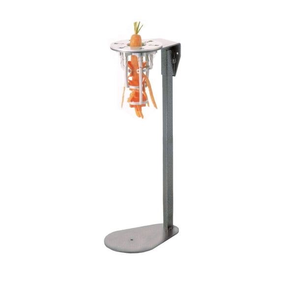 Tellier EP001 Carrot Peeler with Pusher and Coated Stand - 1.77 Inch Peeler Opening