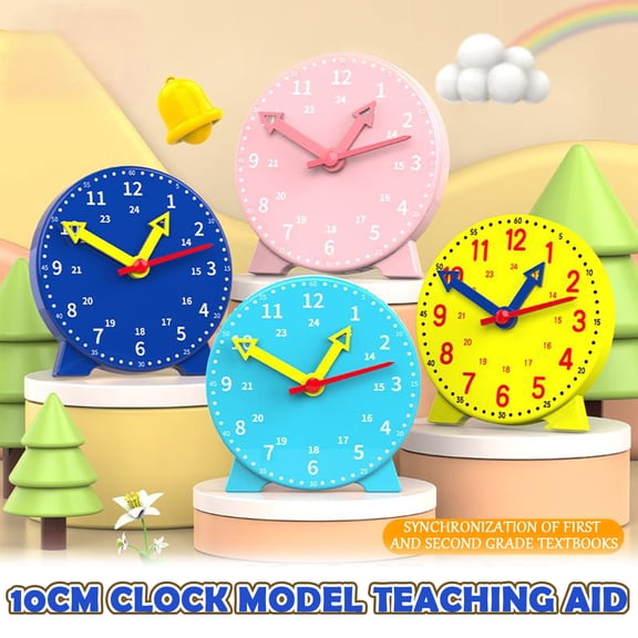 Telling Time Teaching Clock for Student Analog Clock for Student Round Hobby Clock 4 Inch Classroom Teacher Supplies Elementary Time Hobby Tool for Young Students at Home Or Class