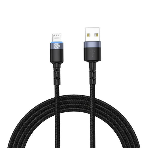 Tellur Data Cable USB to Micro USB with LED Light, 1.2m, Compatible with Micro USB devices, Black