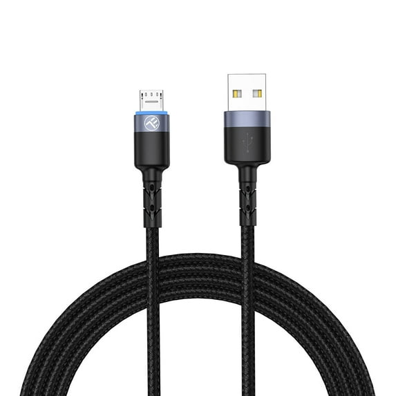 Tellur Data Cable USB to Micro USB with LED light, 2m, Black, compatible devices: Micro USB, by TELLUR