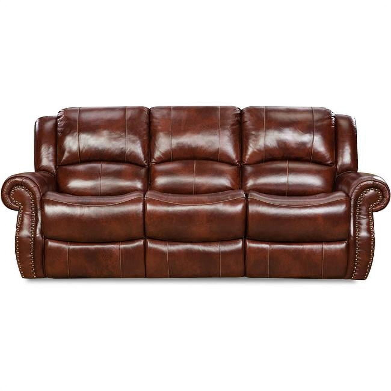 Leather Double Reclining Sofa Oxblood