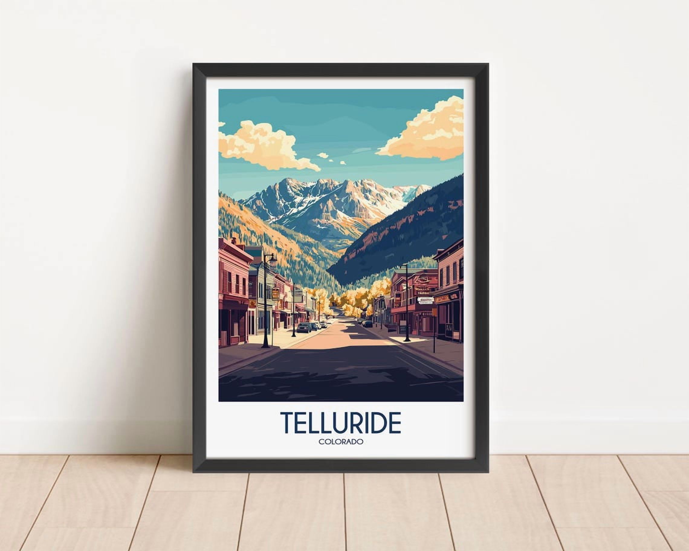 Telluride Colorado Travel Poster Wall Art Mountain Town Scenic Decor ...