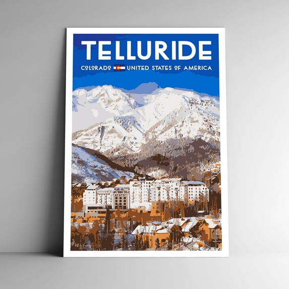Telluride Colorado Vintage Travel Poster / Postcard WPA Style Retro Art Print