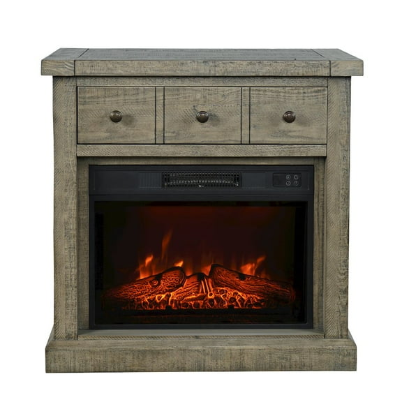Jofran Hearthside Modern Rustic 32" Electric LED Fireplace 5000 BTU Console TV Stand