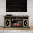 thumbnail image 1 of Telluride Rustic Solid Pine 60" Storage Console TV Stand with Electric Fireplace, 1 of 11