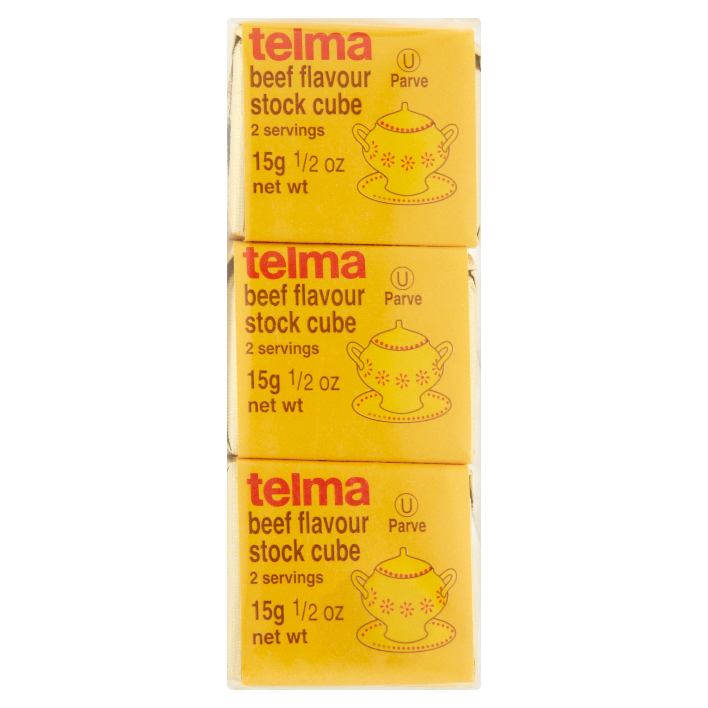 Telma Beef Flavour Stock Cubes, 3 count, 0.5 oz, 12 pack