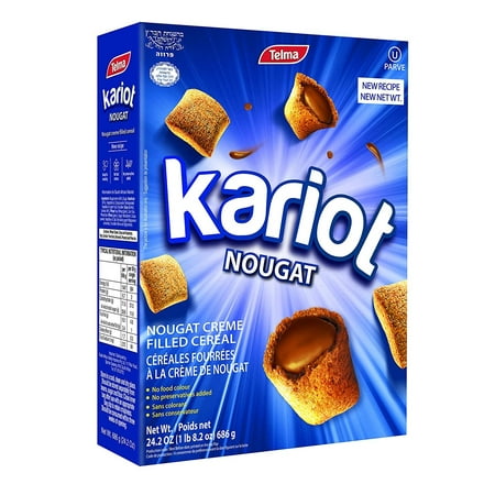 Telma Nougat Creme Filled Kariot Cereal, Family Size 24.2oz Dairy Free