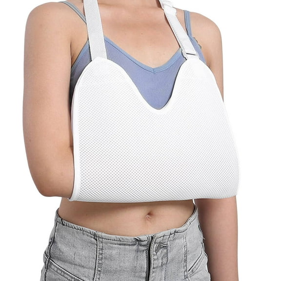 Teloly Arm Sling,Neck Shoulder Support Arm Sling Shoulder Immobilizer,Adjustable Straps Arm Sling for Shoulder Injury,White-2