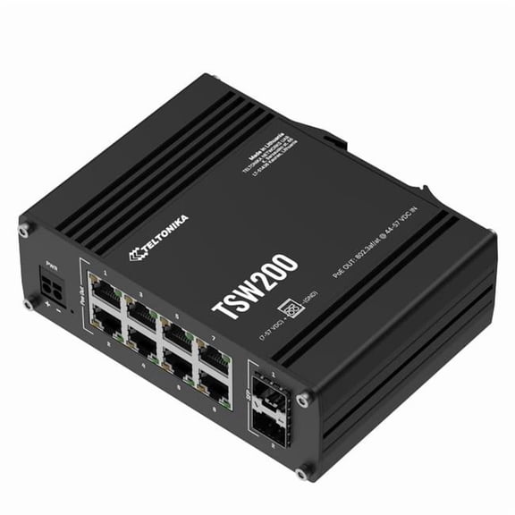 Teltonika Networks TSW200000070 Industrial Unmanaged PoE Plus Ethernet Switch