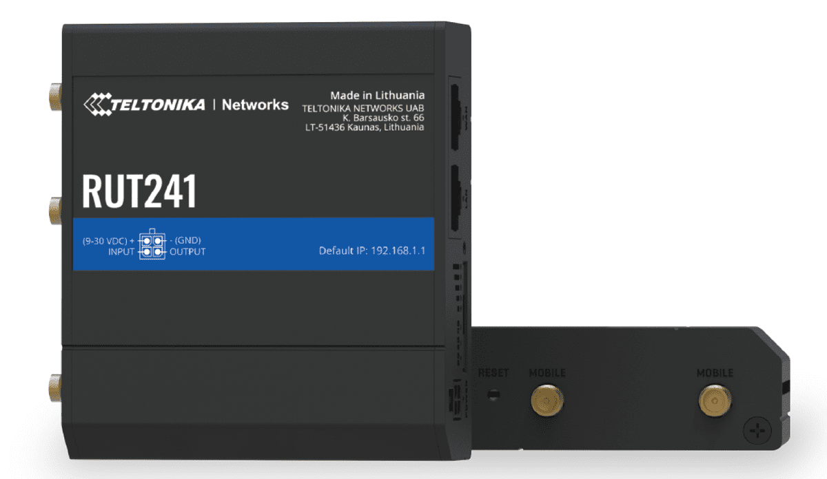 Teltonika RUT241, 4G LTE Cellular Network Router, DIN-Rail, Industrial, Gigabit