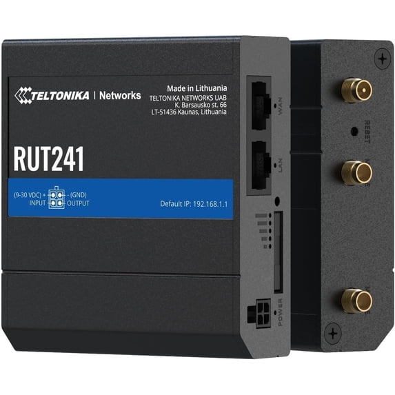 Teltonika RUT241 Industrial 4G LTE Router – Compact & Rugged Wireless Router with Ethernet, WiFi, VPN, RMS Support, Remote Monitoring, and IoT Connectivity (RUT241098000)