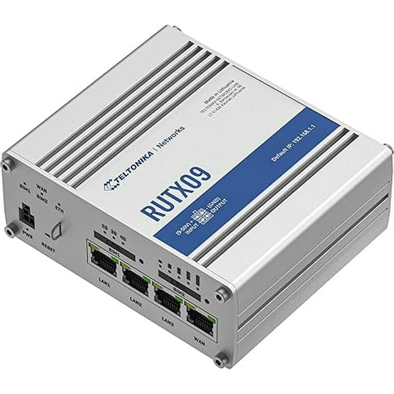 Teltonika RUTX09000000 Model RUTX09 Industrial Cellular Router; Not for use in USA; for use in Europe (excluding Russia and Belarus), Middle East, Africa, Australia, APAC2, Brazil, and Malaysia