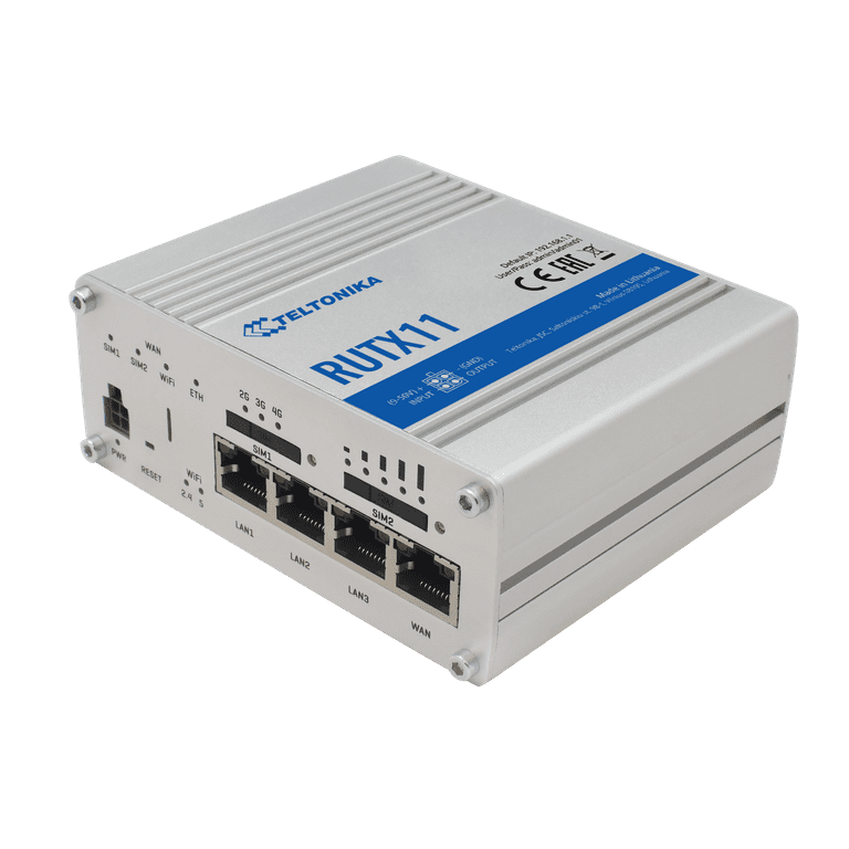 Teltonika RUTX11 Dual-SIM, 4 x Gigabit Ethernet Ports, Wifi, Bluetooth Router - USA and Canada Carriers