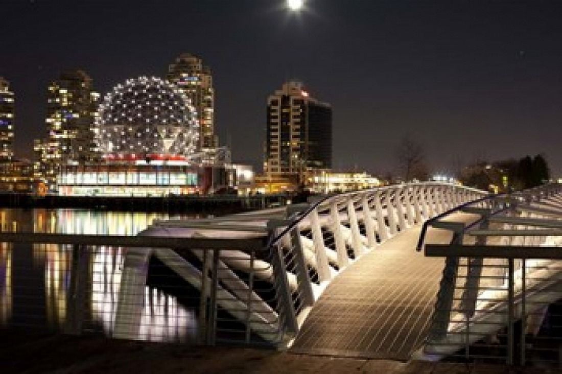 Telus World of Science False Creek Vancouver British Columbia Canada Canvas Art - Panoramic Images (18 x 12)