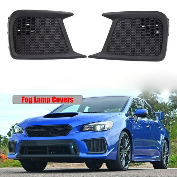 Telyswee 1 Pair Front Left And Right Fog Light Grille Cover Bezel Trim Frames Compatible for WRX STI 2018-2021 Automobile Accessories