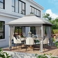 thumbnail image 1 of Telyswee 10'x10' Pop Up Canopy Gazebo Tent with Mosquito Netting, Outdoor Canopy Tent with 4 Sandbags & Wheeled Bag & Height Adjustable, Pop Up Canopy for Patio Garden Backyard Lawn Deck, 1 of 9