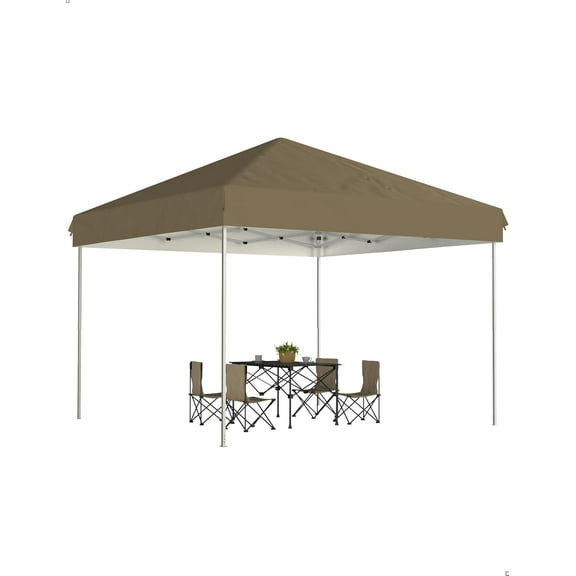 Telyswee 10'x10' Pop up Canopy Tent with 210D Oxford Fabric, Portable Instant Commercial Canopy Including 4 Stakes 4 Ropes 4 Sandbags for Farmers' Market, Patio, Outdoor Event, Camping