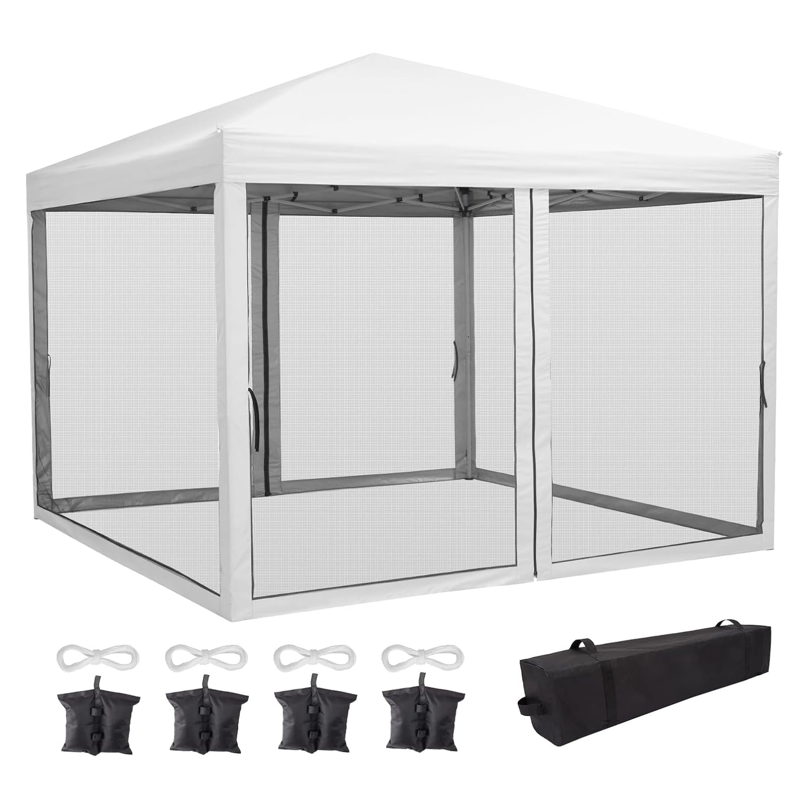 Shade Canopy Zeus & Ruta 10 X 10 Ft. Screened Mesh Net Wall Canopy Tent Screen Shelter Gazebos For Patios Outdoor Camping Activities Beige L 162 Pop Up Gazebo