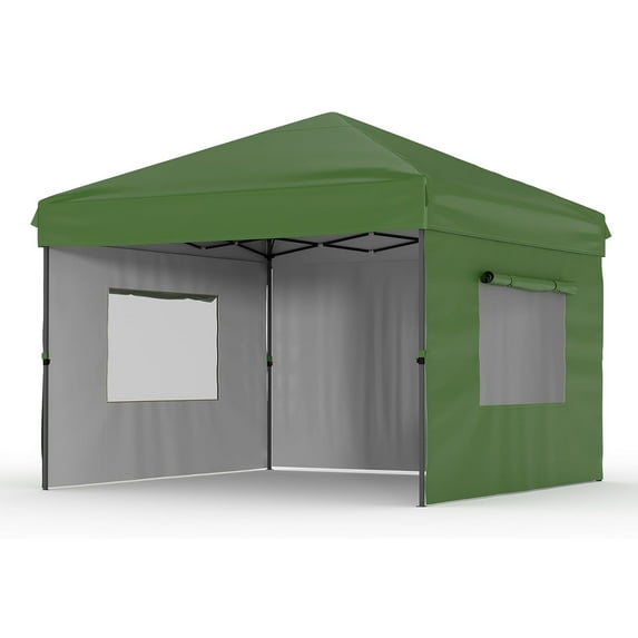 Telyswee 10x10FT Pop Up Canopy Tent, Folding Tent Shelter with 3 Removable Sidewalls, Easy Setup Outdoor Canopy, Height Adjustable Shelter Gazebos