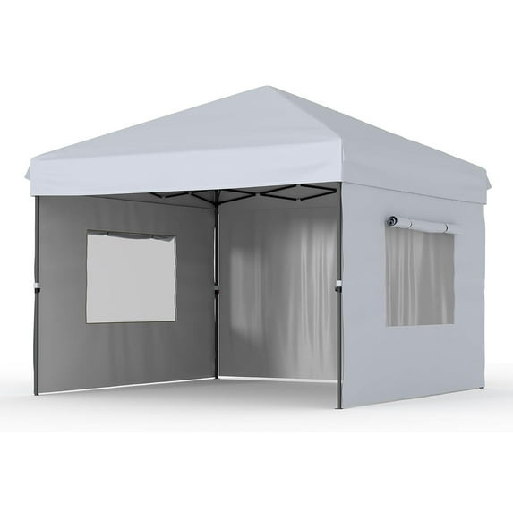 Telyswee 10x10FT Pop Up Canopy Tent, Folding Tent Shelter with 3 Removable Sidewalls, Easy Setup Outdoor Canopy, Height Adjustable Shelter Gazebos