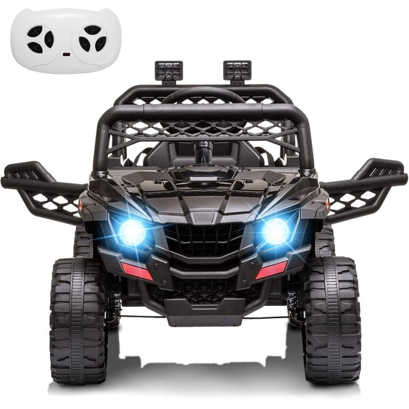 Telyswee 12V Kids Ride On Car Truck with Parent Remote Control, Spring Suspension, LED Lights, AUX Port, Music