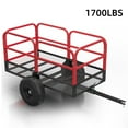 thumbnail image 1 of Telyswee 1700lbs Capacity Steel Tow Behind Lawn and Garden ATV Trailer Dump Cart, Black+Red, 1 of 8