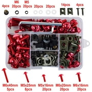 Telyswee 177pcs/box Aluminum Windscreen Screws Colorful Fasteners Screws Set Motorcycle Fairing Bolt Kit Motorcycle Modified Parts