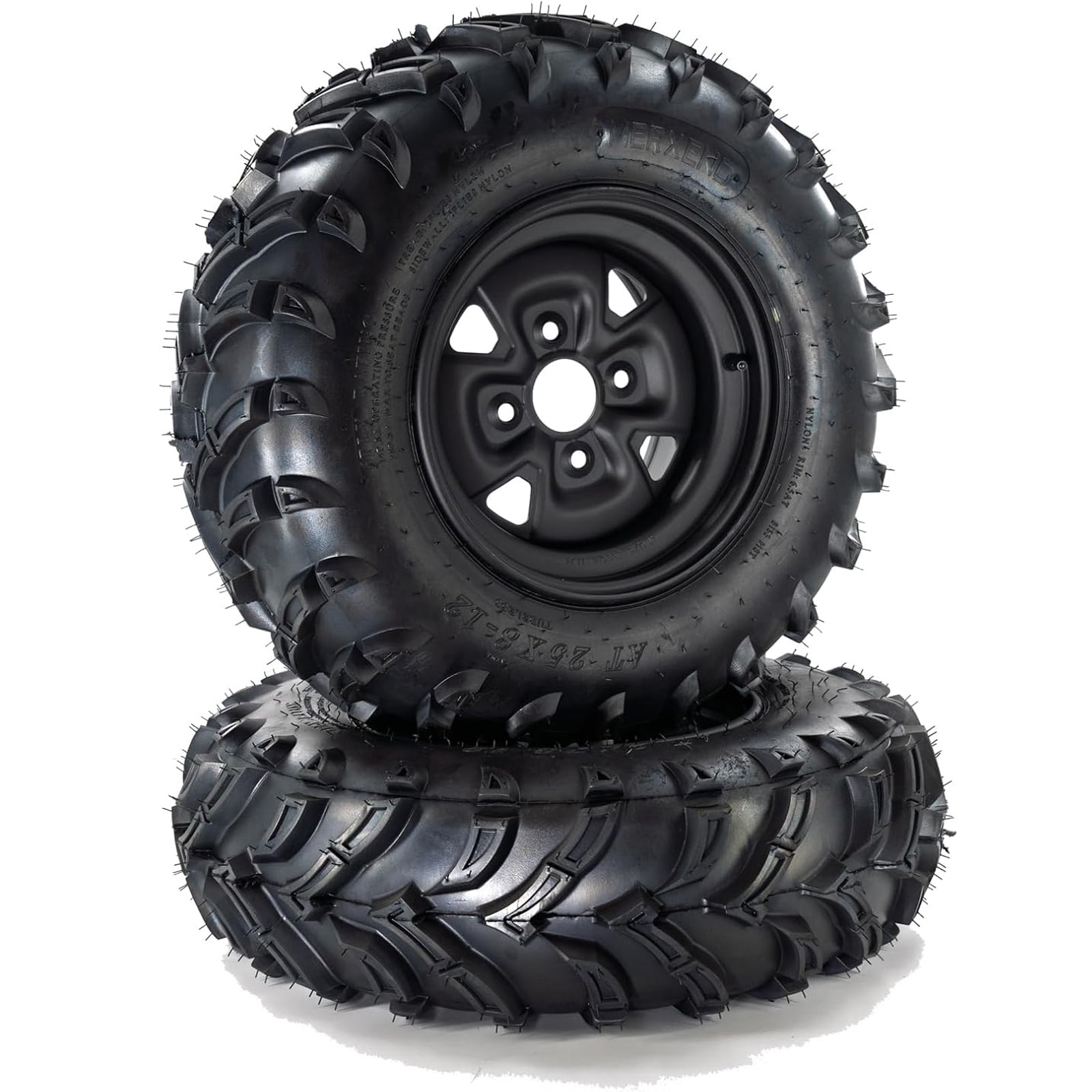Telyswee 2 Pack 25x10-12 ATV Tires 6 Ply All-Terrain Tire with 12