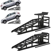 Telyswee 2 Pack 5T Hydraulic Car Ramps 11000lbs Low Profile Car Lift Service Ramps, Lift Height 11.61-16.21 Inch Hydraulic Vehicle Ramps, for Truck Trailer Garage