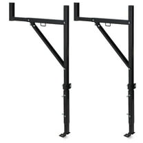 Telyswee Heavy Duty Truck Ladder Rack Adjustable 44.5"-49.5" Height & 19"-34" Width, 250lbs Black