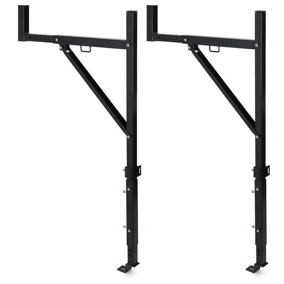 Telyswee Heavy Duty Truck Ladder Rack Adjustable 44.5"-49.5" Height & 19"-34" Width, 250lbs Black