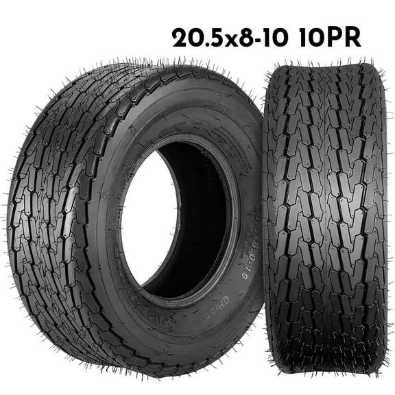 Telyswee 20.5X8.0-10 Trailer Tires 20.5x8x10 Tire Load Range E,10 Ply Trailer, Set of 2 Black