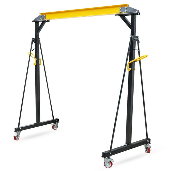 Telyswee 2000lbs Adjustable Gantry Crane 1 Ton Capacity Portable Shop Lift Hoist, Adjustable Height from 97" to 141", for Factories, Construction Site, Warehouse, Car Repair