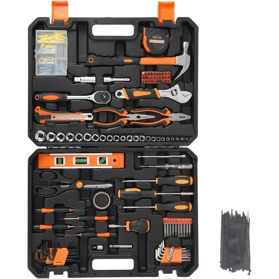 Telyswee 247pcs Household Hand Tool Kit, General Home/Auto Repair Tool Set for, Household Hand Tool Set with Plier, Screwdriver Set, Socket Set, General Mechanic Tool Set with Portable Storage Case
