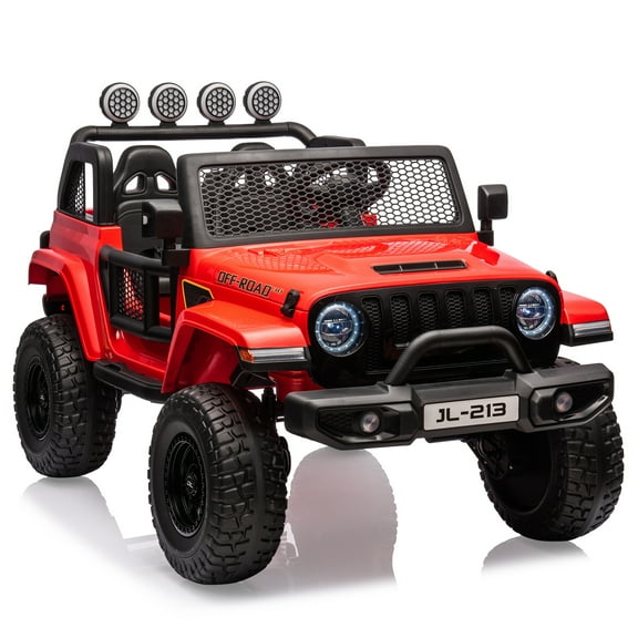 Telyswee 24V 7AH Ride on Truck Car for Kids 2 Seater Toddles Battery Powered Cars 2WD/4WD Switchable Electric Vehicles with Remote Control, 4-Wheeler Suspension, MP3, Back Storage, LED Lights