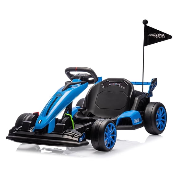 Telyswee 24V Go Kart, Electric Drift Kart Car with Adjustable Seat, Outdoor Ride On Toy with Variable Speed Mode, High-Speed Racing and Immersive Gaming Combo for Kids 6+ Years Old