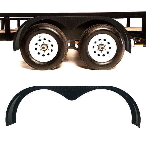 Telyswee 2pcs Trailer Fenders, Heavy-Duty Plate Steel Fenders for 13"-15" Wheels Tandem Axle Trailer