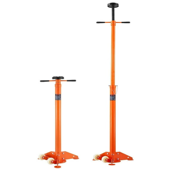 Telyswee 3/4 Ton Underhoist Support Stand Under Hoist Lift Jack Stand with wheels, Triangular Base, Orange