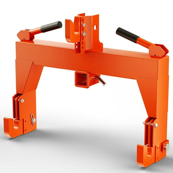 Telyswee 3 Point Quick Hitch for Category 1 & 2 Tractors, 3000 LBS Lifting Capacity, Orange