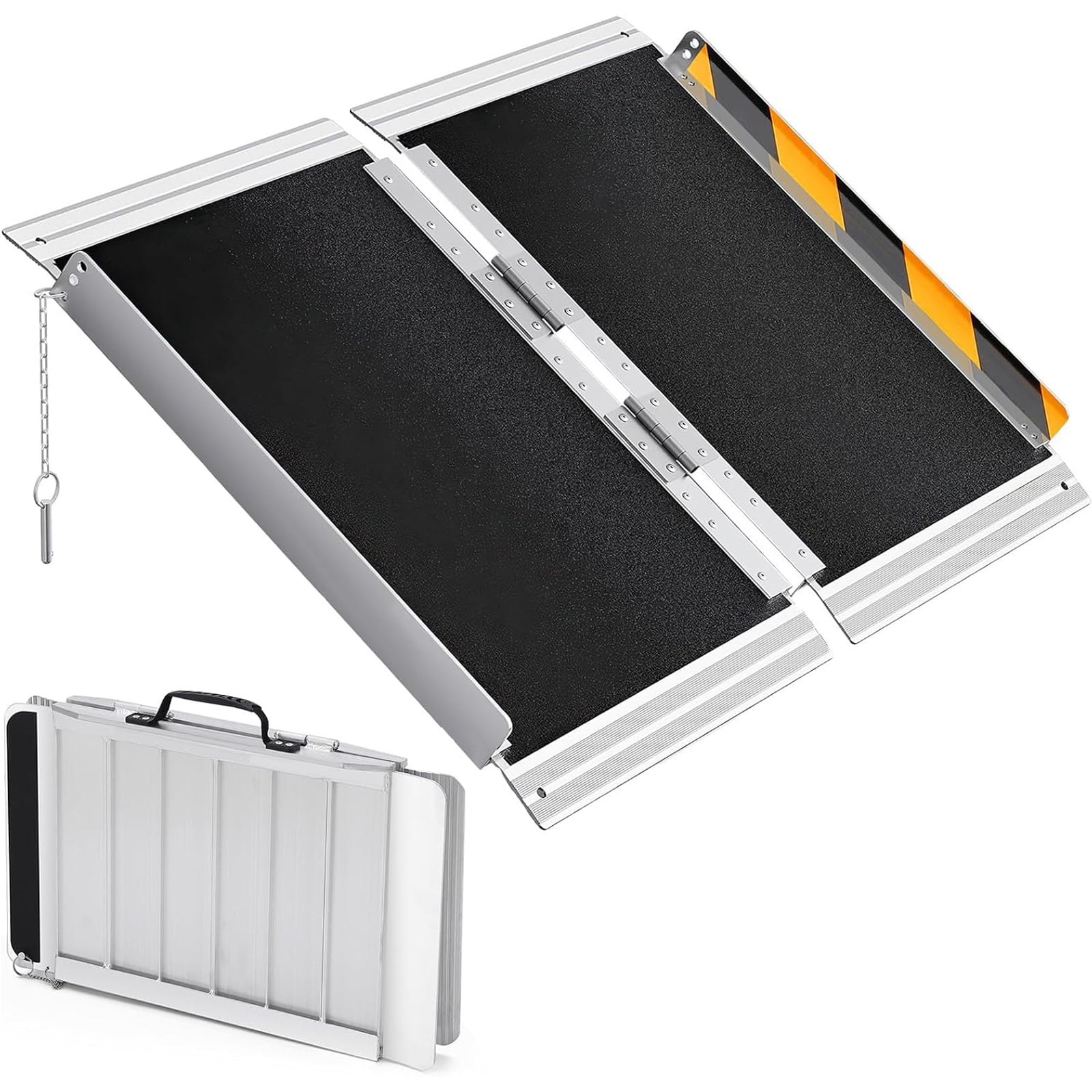 3 Way Ramp Telyswee 3ft Wheelchair Ramp Non-Slip Aluminum Folding Wheelchair Ramp ...