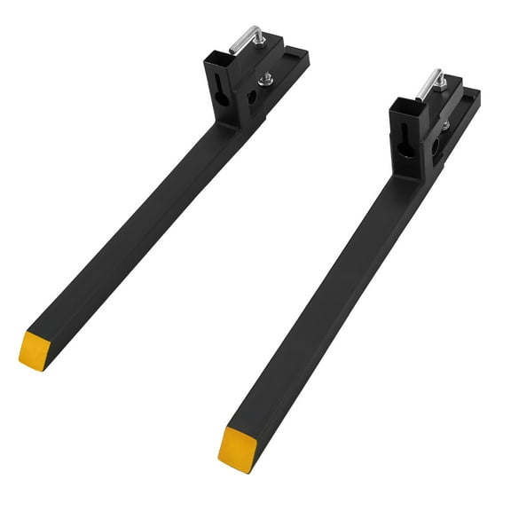 Telyswee 43" Clamp on Pallet Forks 2500lbs Heavy Duty Tractor Forks with/without Adjustable Stabilizer Bar Quick Attach Pallet Fork for Bucket Tractor Loader Skid Steer