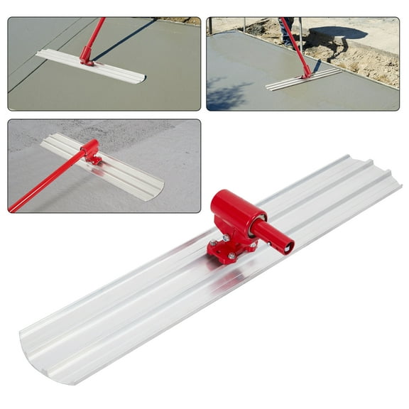 Telyswee 48" x 8" Bull Float Magnesium Concrete Float, Round End Concrete Float Tool, Extruded Magnesium Alloy Blade for Multi-angle Floating