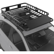Telyswee 49x 36x 5 Roof Rack Basket Rooftop Cargo Carrier with Extension Black Car Top Luggage Holder Universal for SUV Cars