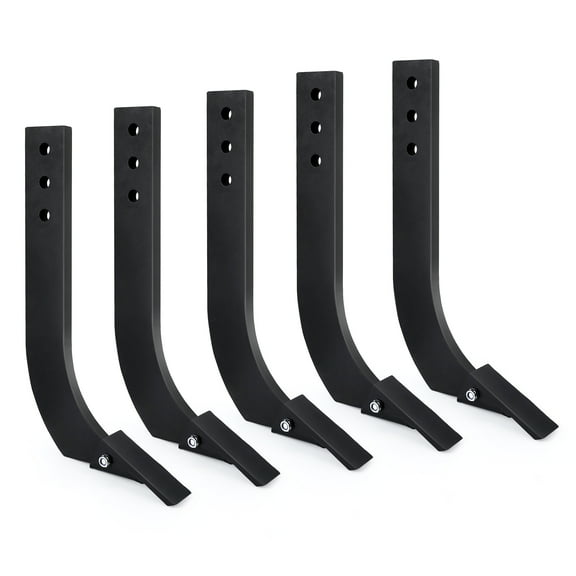 Telyswee 5 Pack Box Blade Shank, 16" Rippers Shank, 3 Holes Box Scraper Shank, Scarifier Shank with Removable Tapered Teeth and Pins, Adjustable Shanks Assembly for Replacement, Digging, Plowing